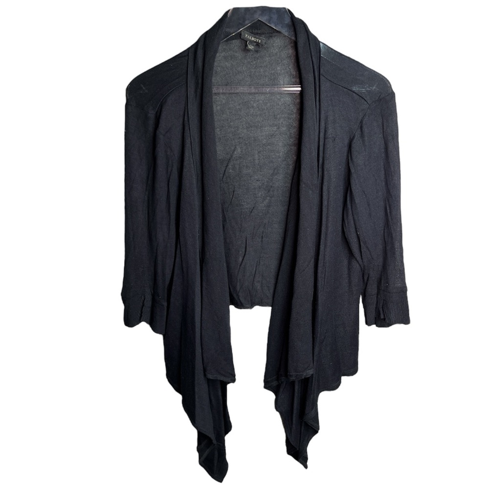 Talbots Half Sleeve Black Cardigan
